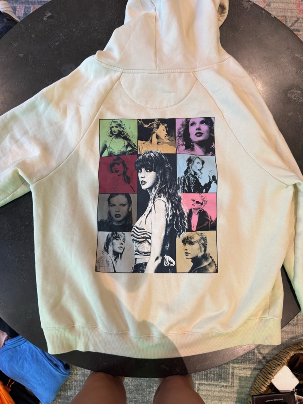 Taylor Swift Cream Men's Hoodie with 'The Eras Tour' Logo - Picture 2 of 3